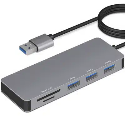 홈플래닛 USB-A 커넥터 5포트 멀티 허브 (USB3.0 3개 + SD + mSD) 120cm 케이블 추천