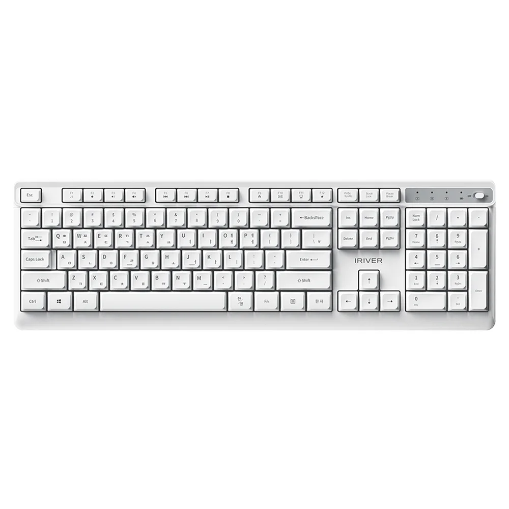 아이리버 오피스 기어 생활방수 키스킨 저소음 무선 키보드, 화이트, WK