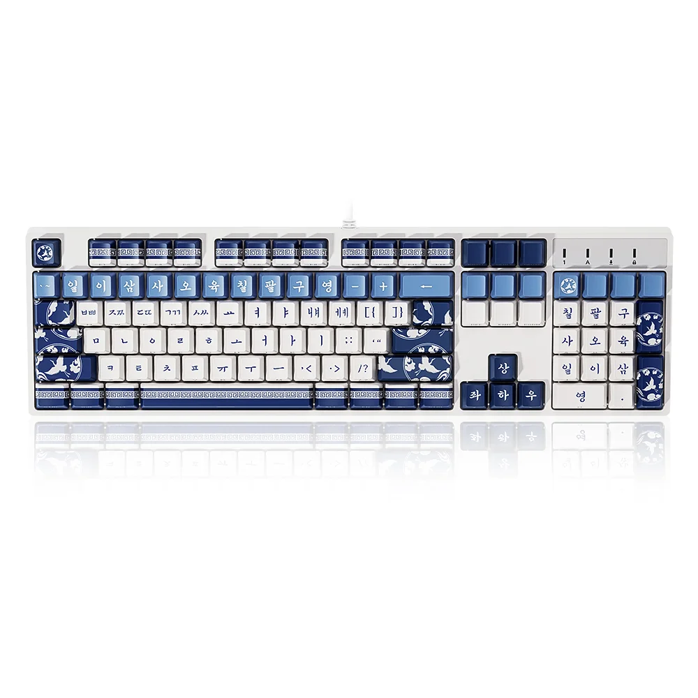 에이투 타음 LED 단청 사무용 저소음 유선 기계식 키보드, 고려청자,