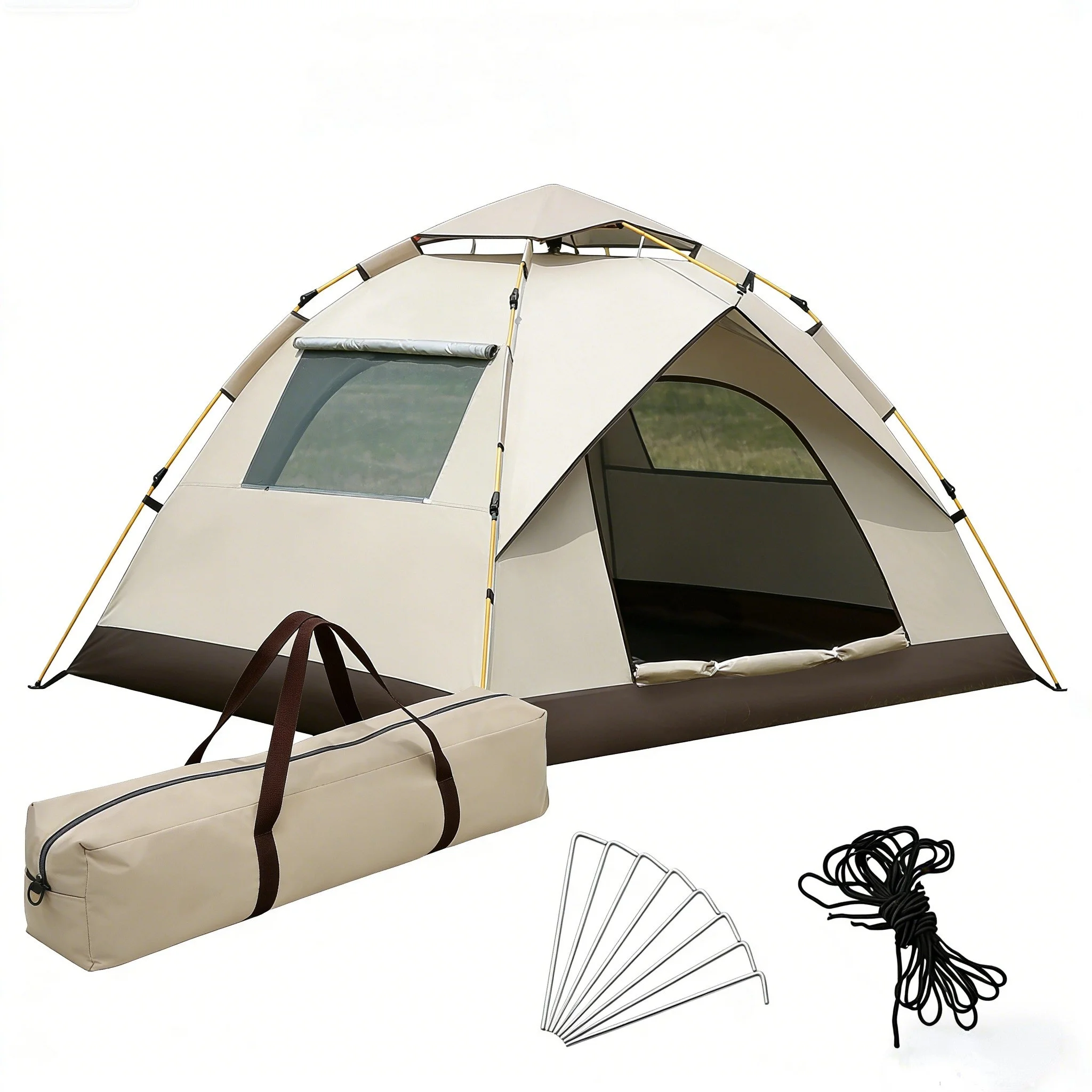 원터치 텐트 캠핑 그늘막 텐트 캠핑 텐트 휴대하기 쉽고 수납이 간편하며