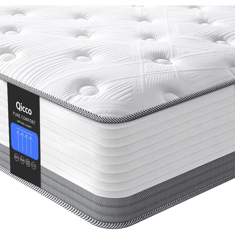Qicco 침대 매트리스 무음 포켓스프링 바닥 매트리스, 20cm, 중간