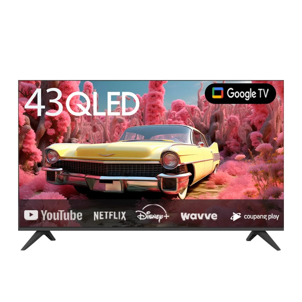 프리토스 43인치 QLED 4K 구글 AI 스마트TV 베젤리스 1등급