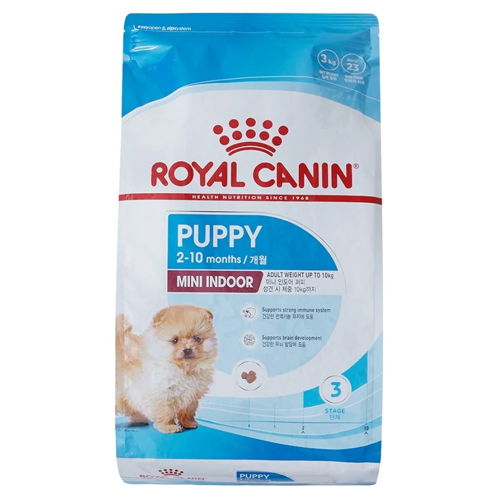 로얄캐닌 퍼피 미니 인도어 사료, 닭+오리, 3kg, 1개