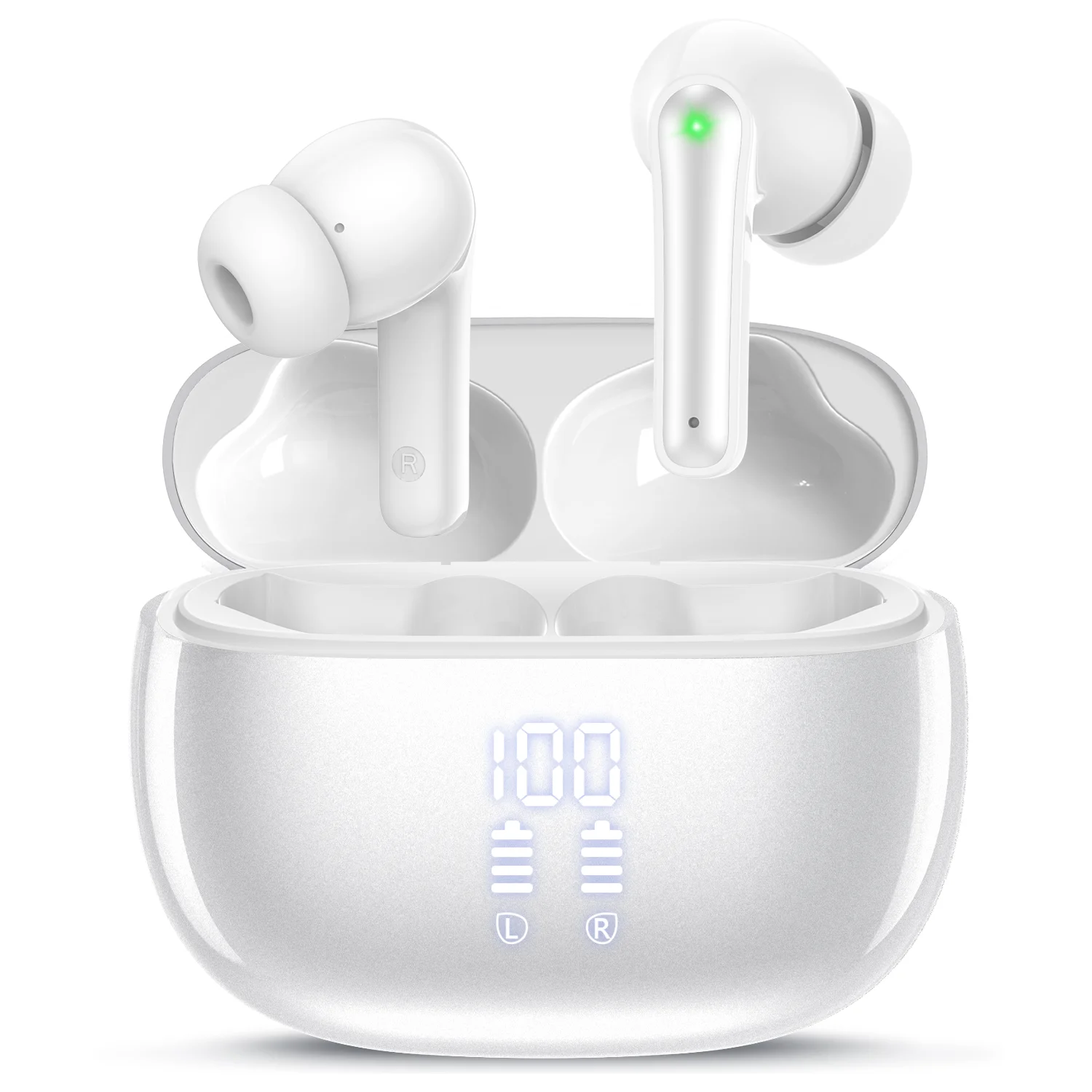 KONLI 노이즈 캔슬링 커널형 무선 블루투스 이어폰 방수, 화이트, T