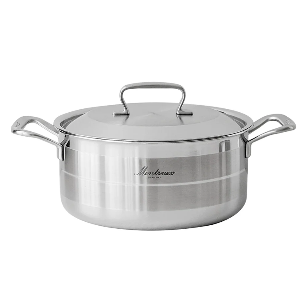 몬트렉스 인덕션 통5중 양수냄비, 실버, 1개, 24cm