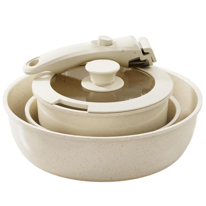 냄비세트 인덕션 멀티핸들 8종세트, 크림색, 1개, 8P