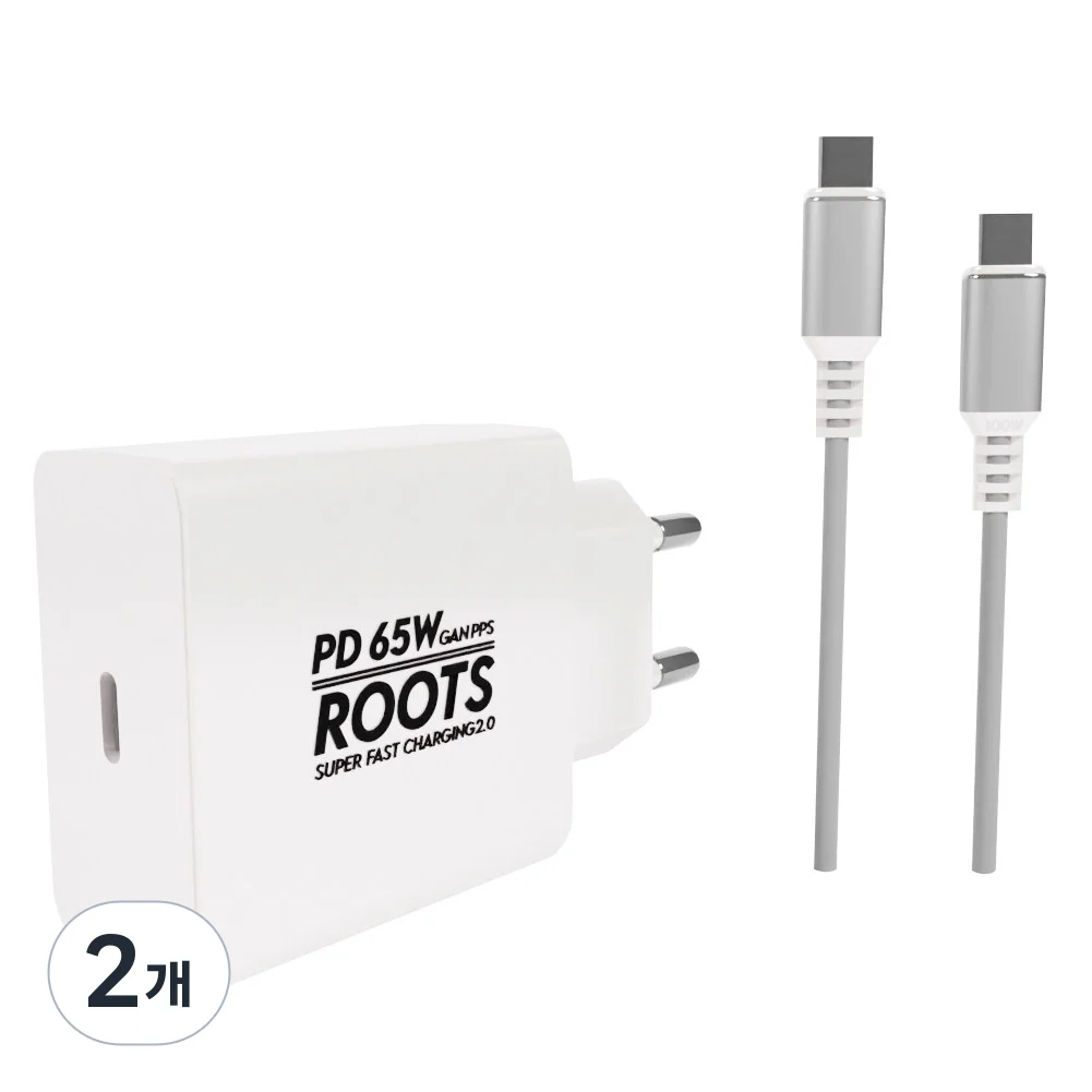 루츠 65W Gan PD PPS C타입 국내생산 초고속 충전기 + C t