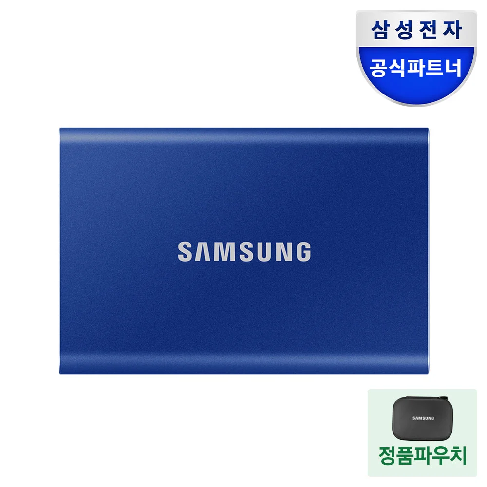 삼성전자 포터블 외장하드 외장SSD T7 + 파우치증정, T7 블루, 1