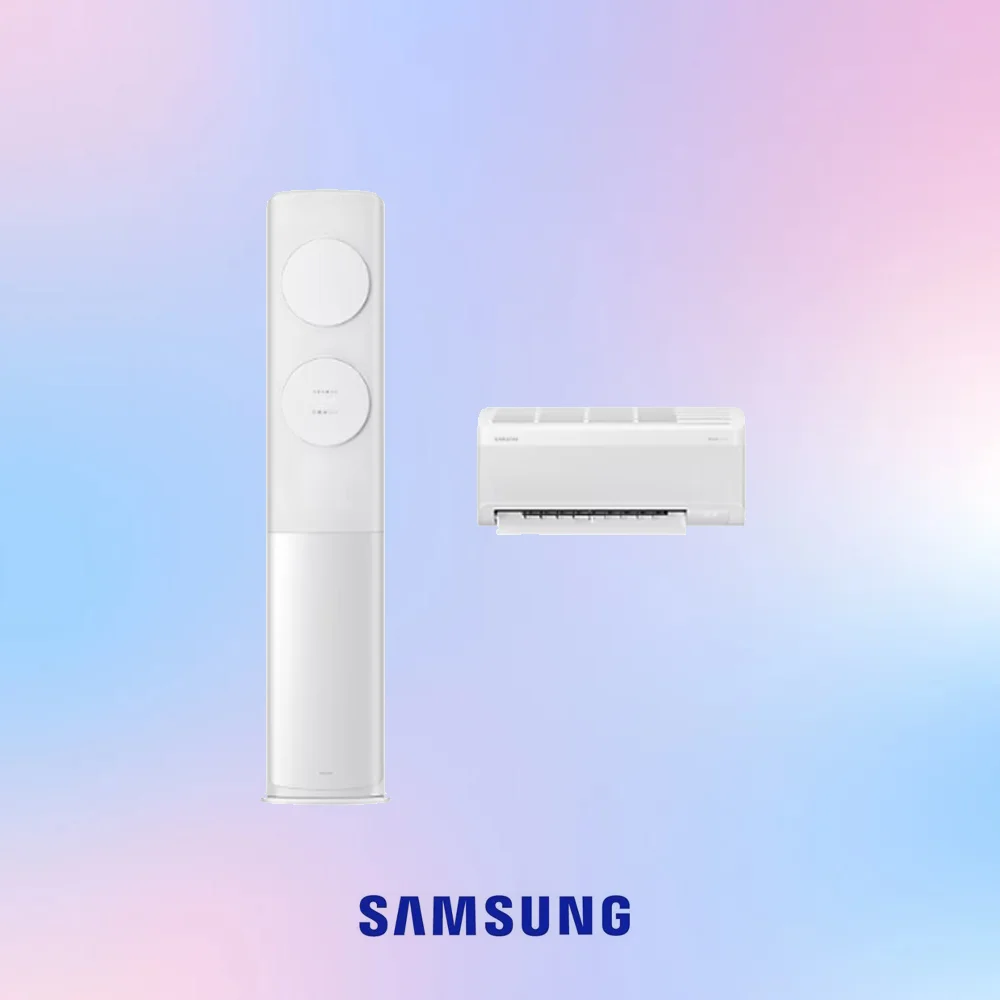 삼성 무풍 투인원 2in1 스탠드 에어컨 인버터 17평+6평 실외기포함