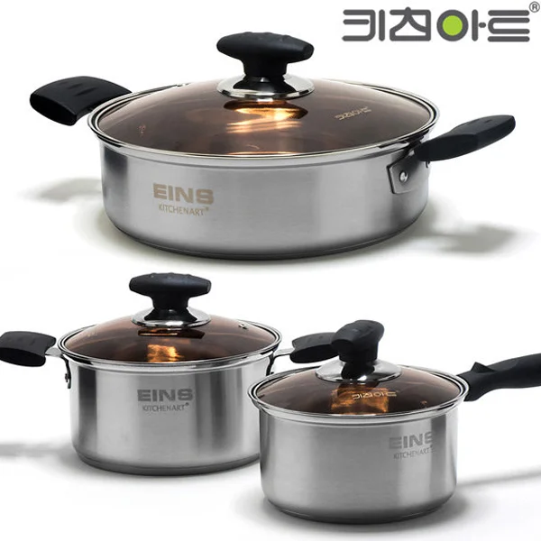키친아트 아인스 냄비 3중 스텐냄비 양수냄비 편수 찌개 라면냄비