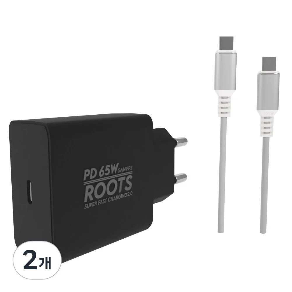 루츠 65W Gan PD PPS C타입 국내생산 초고속 충전기 + C t
