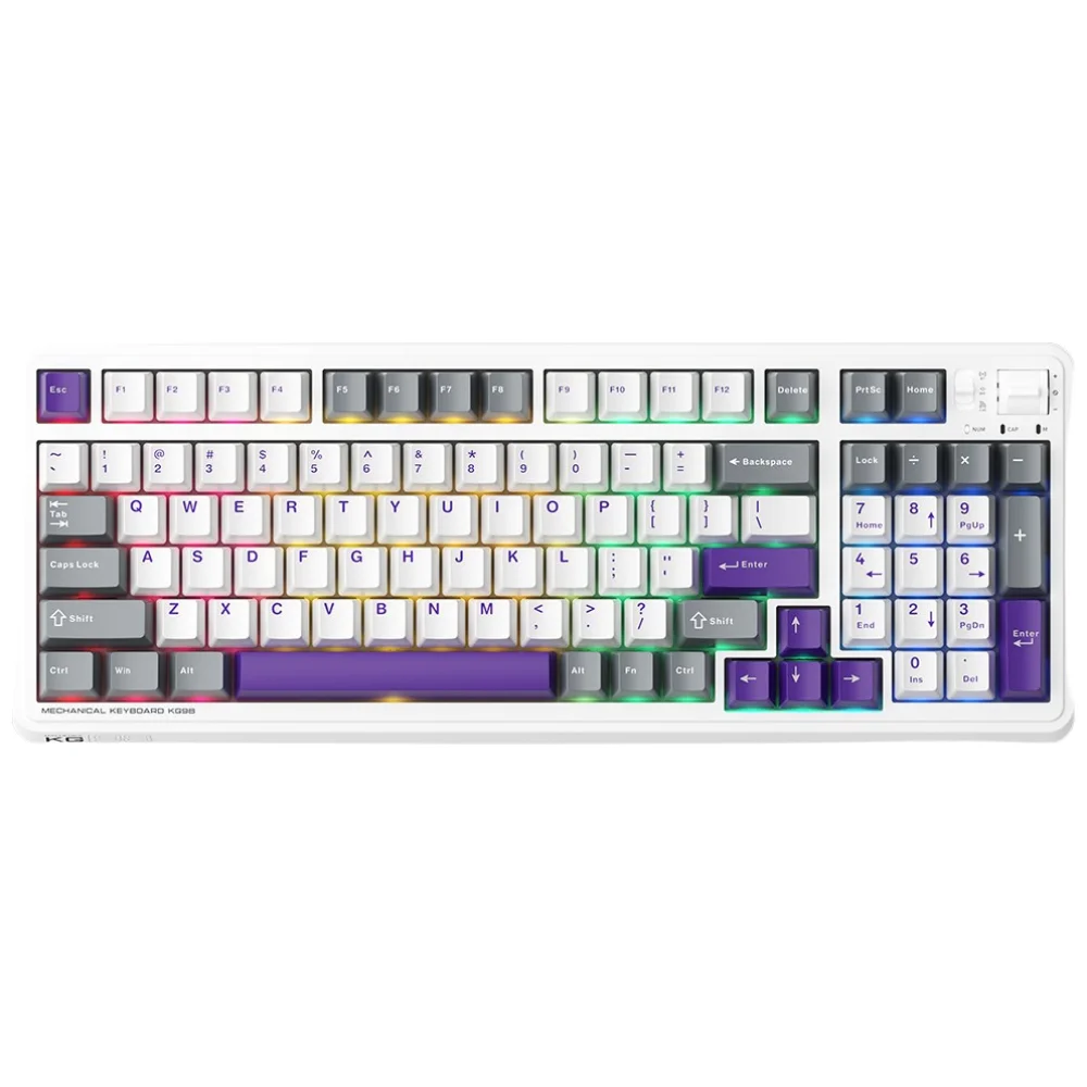 Machenike 메카닉 KG98 기계식 키보드 RGB 97키 핫스왑 무