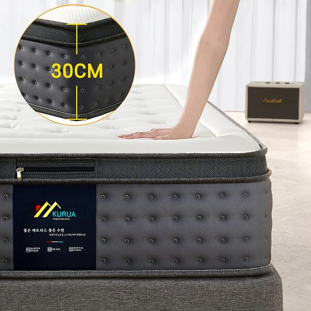KURUA 침대 매트리스 독립스프링 매트리스, 30cm, 중간