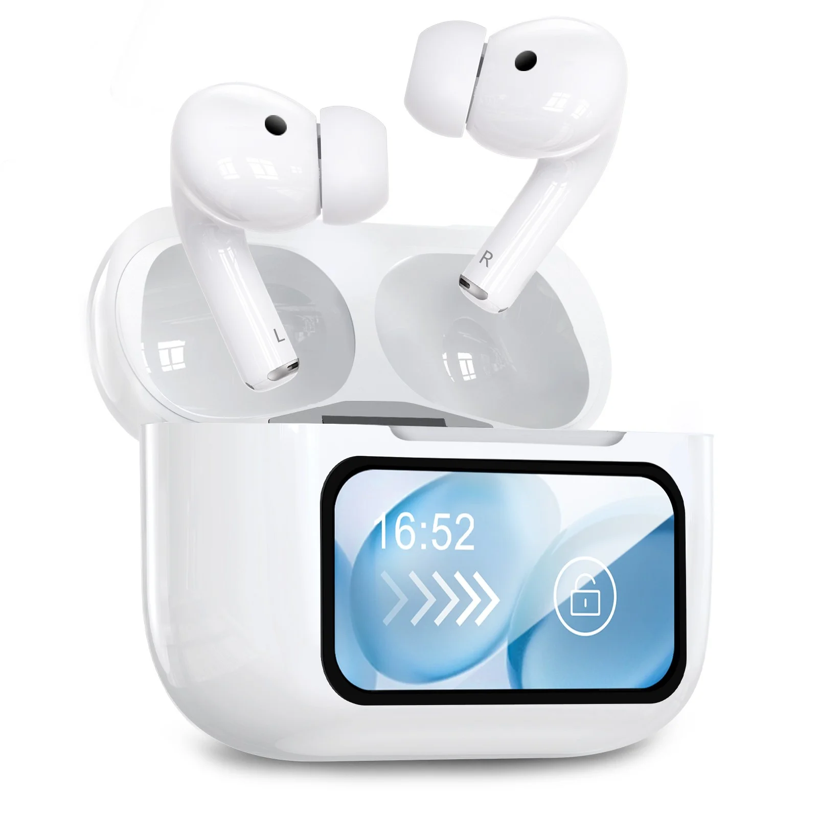 OMIIYA 터치스크린 디스플레이 무선 블루투스 이어폰 커널형 ANC 노