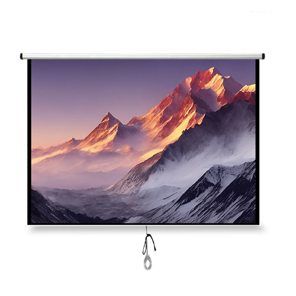 성지스크린 4:3 반자동 수동스크린 빔프로젝터 빔스크린 매트 방염원단,