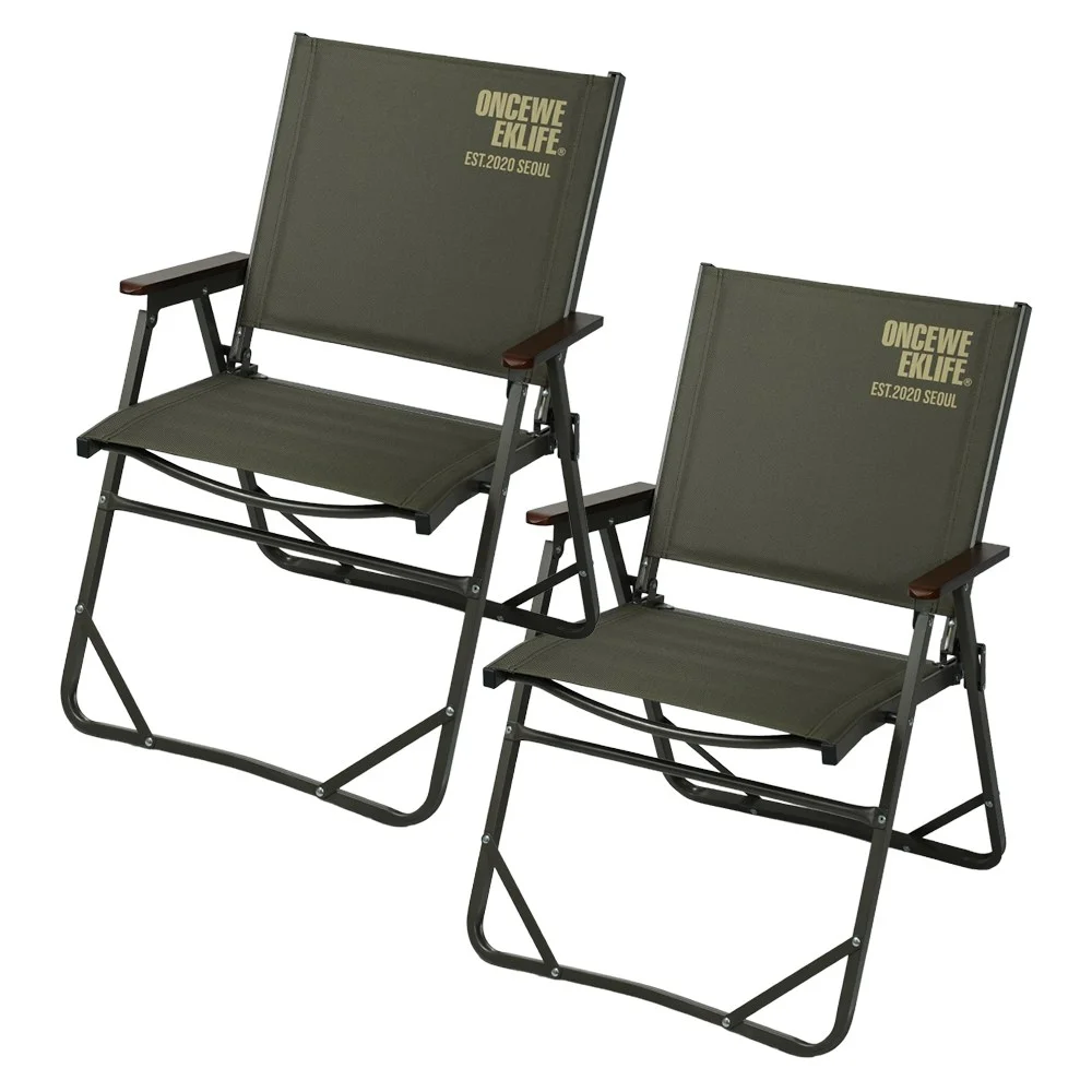 원스위크라이프 컴피 폴딩 체어 L, 2개, 카키