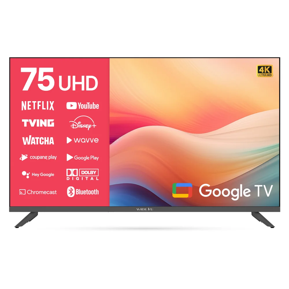 와이드뷰 4K UHD 구글5.0 스마트 TV, 190cm(75인치), W