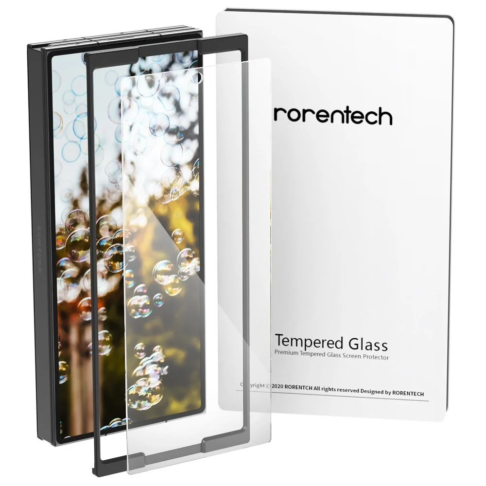 로랜텍 풀커버 지문인식 호환 강화유리 휴대폰 액정보호필름, 1세트