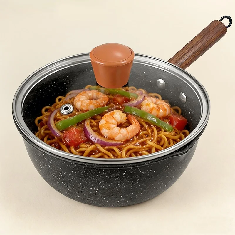 YONIVI 라면 냄비 세라믹 편수 냄비 (인덕션 사용 가능) 1인용 2